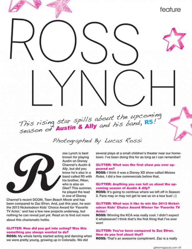 ROSS LYNCH FALL GLITTER MAGAZINE 2013-5-2